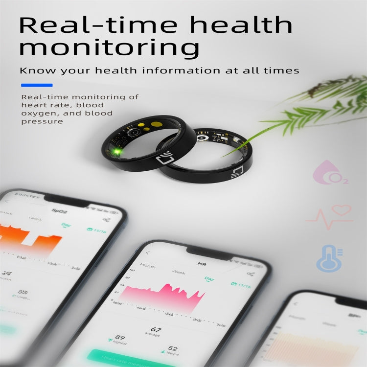 R20 SIZE 14 Smart Ring, Support Heart Rate / Blood Oxygen / Sleep Monitoring / Multiple Sports Modes(Black) - Smart Rings / Smart Telephones by PMC TechLife | Online Shopping South Africa | PMC TechLife | Buy Now Pay Later Mobicred