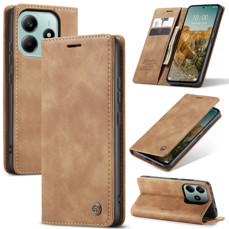 For Redmi Note 14 5G CaseMe 013 Multifunctional Horizontal Flip Leather Phone Case(Brown) - Note 14 Cases by CaseMe | Online Shopping South Africa | PMC Jewellery | Buy Now Pay Later Mobicred