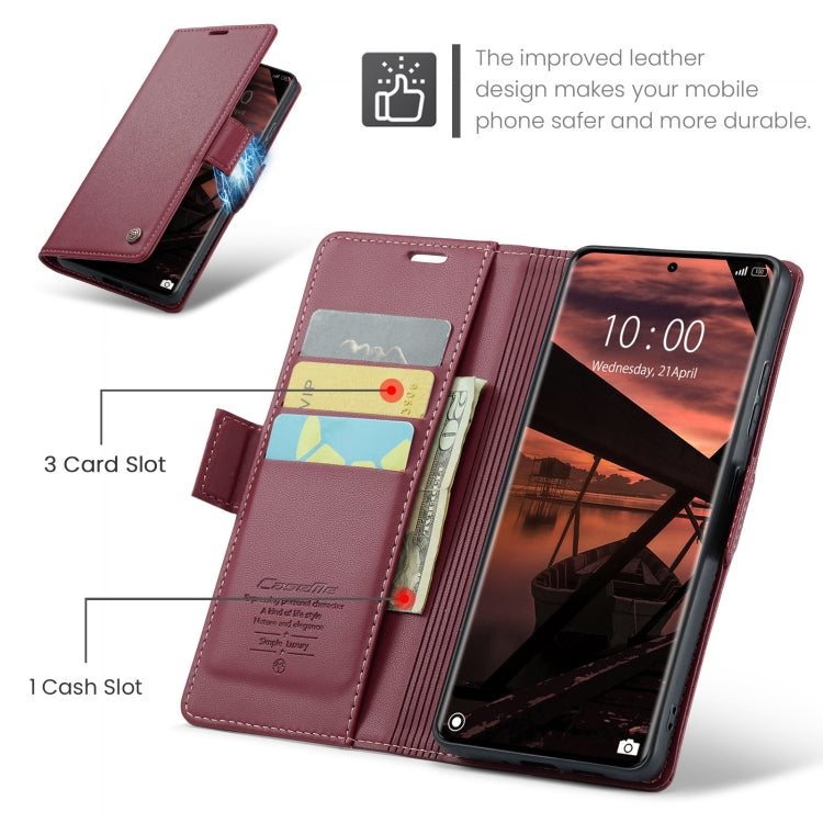 For Redmi Note 14 Pro 5G CaseMe 023 Butterfly Buckle Litchi Texture RFID Anti-theft Leather Phone Case(Red) - Note 14 Pro Cases by CaseMe | Online Shopping South Africa | PMC Jewellery | Buy Now Pay Later Mobicred