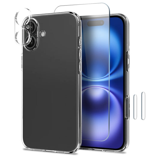 For iPhone 16 Plus NORTHJO 4 in 1 TPU Phone Case with Screen Film and Lens Film and Camera Control Button Cover(Clear) - iPhone 16 Plus Cases by NORTHJO | Online Shopping South Africa | PMC Jewellery | Buy Now Pay Later Mobicred