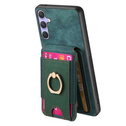 For Samsung Galaxy S25+ 5G Retro Splitable Magnetic Stand Card Bag Leather Phone Case(Green) - Galaxy S25+ 5G Cases by PMC Jewellery | Online Shopping South Africa | PMC Jewellery | Buy Now Pay Later Mobicred