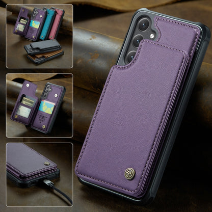 For Samsung Galaxy S25 5G CaseMe C22 Card Slots Holder RFID Anti-theft Phone Case(Purple) - Galaxy S25 5G Cases by CaseMe | Online Shopping South Africa | PMC Jewellery | Buy Now Pay Later Mobicred