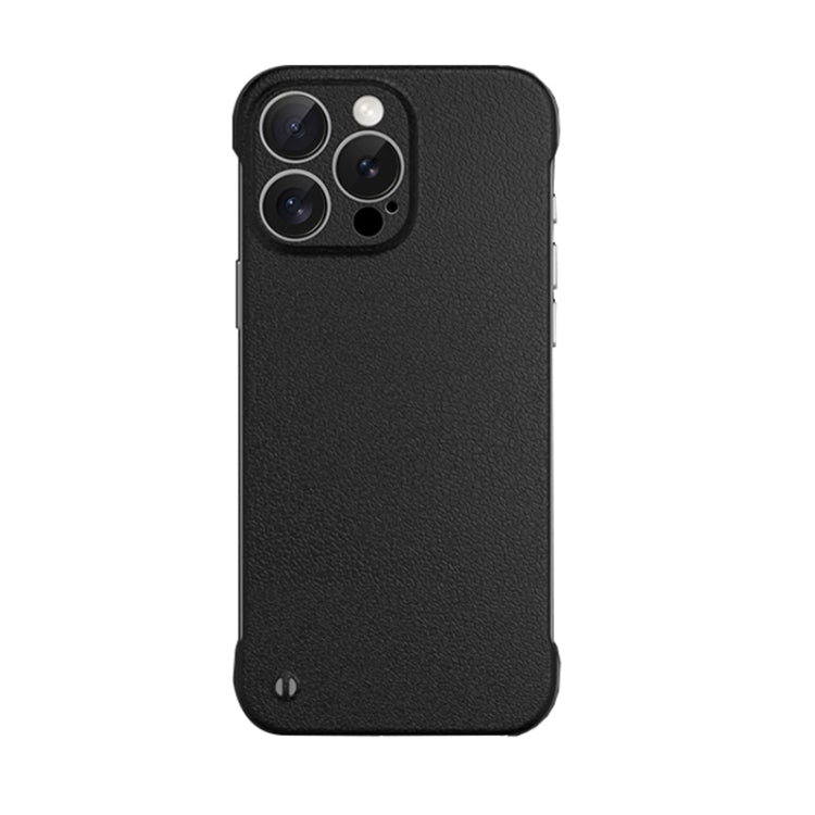 For iPhone 16 Pro Frameless Litchi Texture PC Phone Case(Graphite Black) - iPhone 16 Pro Cases by PMc TechLife | Online Shopping South Africa | PMc TechLife | Buy Now Pay Later Mobicred