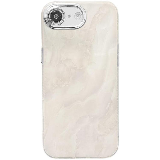 For iPhone 16e Electroplated Marble Texture Phone Case(White M8) - iPhone 16e Cases by PMC Jewellery | Online Shopping South Africa | PMC Jewellery | Buy Now Pay Later Mobicred