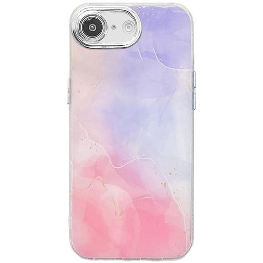 For iPhone 16e Electroplated Marble Texture Phone Case(Purple Pink M14) - iPhone 16e Cases by PMC Jewellery | Online Shopping South Africa | PMC Jewellery | Buy Now Pay Later Mobicred