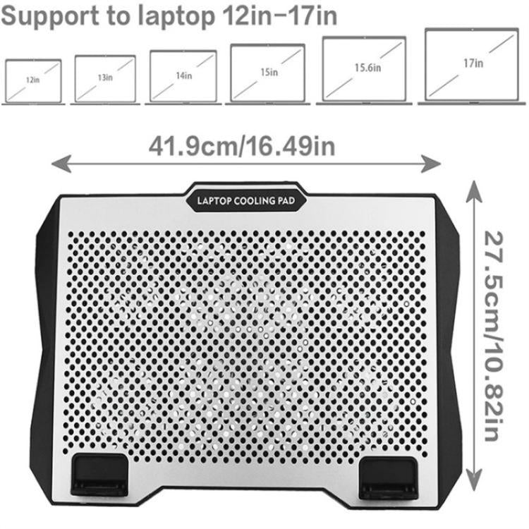 S601 RGB Light Notebook Cooler Adjustable Height Gaming Laptop Cooling Pad - Cooling Pads by PMC TechLife | Online Shopping South Africa | PMC TechLife | Buy Now Pay Later Mobicred