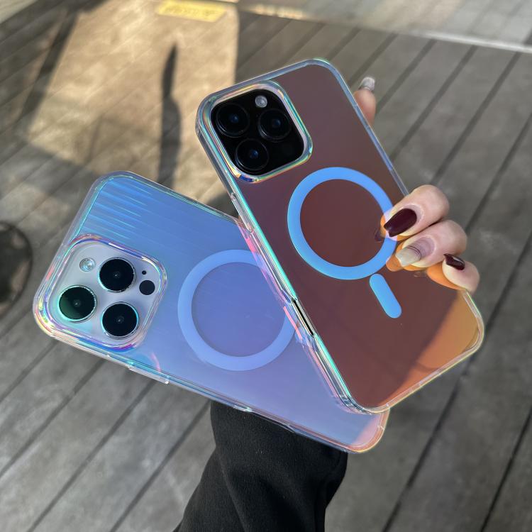 For iPhone 16e Laser Engraved Texture MagSafe Phone Case(Red Light) - iPhone 16e Cases by PMC TechLife | Online Shopping South Africa | PMC TechLife | Buy Now Pay Later Mobicred