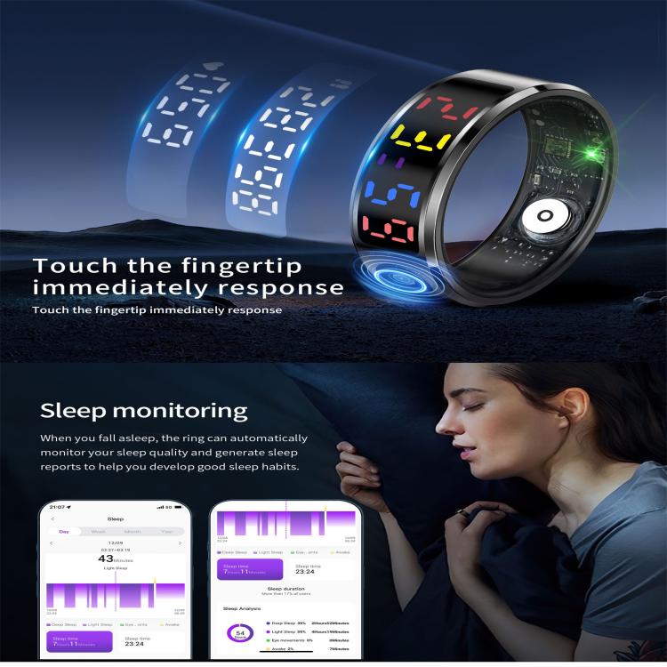 R12 SIZE 11 Smart Ring, Support Heart Rate / Blood Oxygen / Sleep / Multiple Sports Modes(Gold) - free shipping - PMC TechLife - Order now!