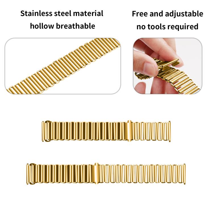 20mm Loop Slingshot Buckle Stainless Steel Watch Band(Gold) - free shipping - PMC TechLife - Order now!
