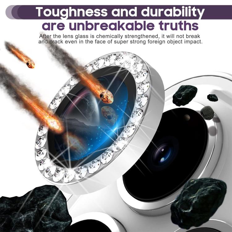 For iPhone 17 Pro Max Kalebol Individual Camera Lens Diamond Ring Protector(Silver) - iPhone 17 Pro Max Tempered Glass by Kalebol | Online Shopping South Africa | PMC TechLife | Buy Now Pay Later Mobicred