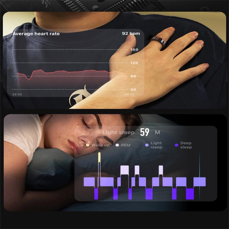 R04 SIZE 12 Smart Ring, Support Heart Rate / Blood Oxygen / Sleep Monitoring / Take Photos(Black) - free shipping - PMc TechLife - Order now!