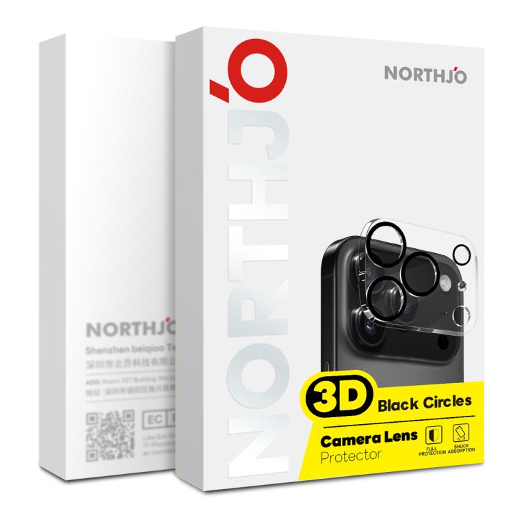 For iPhone 17 Pro Max 2pcs NORTHJO Camera Lens Protector 3D Night Shot Tempered Glass Film(Black) - iPhone 17 Pro Max Tempered Glass by NORTHJO | Online Shopping South Africa | PMC TechLife | Buy Now Pay Later Mobicred
