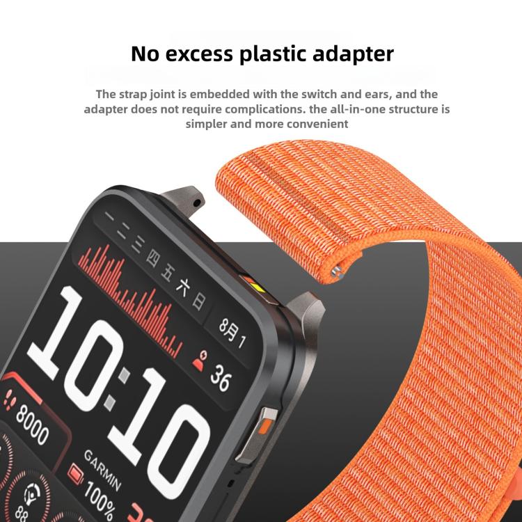 For Garmin Venu X1 Two Section Metal Ring Nylon Hook and Loop Fastener Watch Band(Dark Misty Gray) - free shipping - PMC TechLife - Order now!