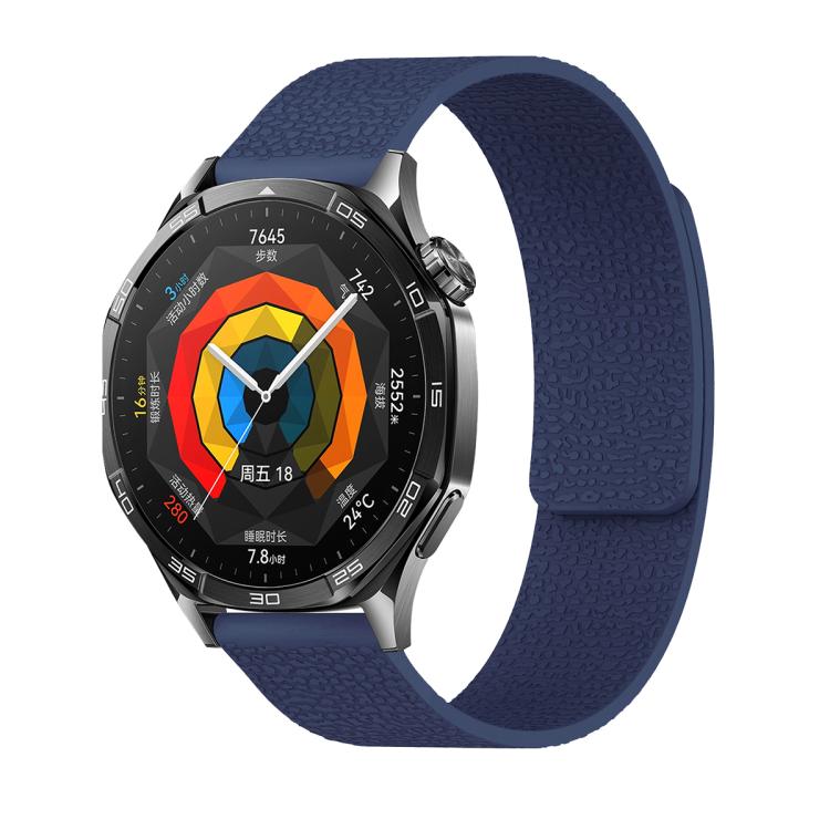 18mm Lychee Texture Soft Magnetic Silicone Watch Band(Dark Blue) - free shipping - PMC TechLife - Order now!