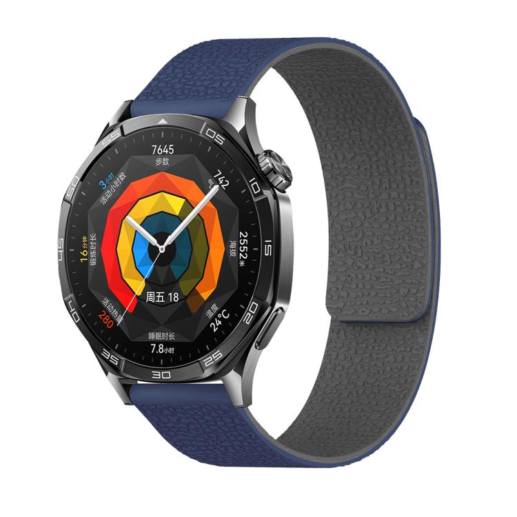 20mm Lychee Texture Soft Magnetic Silicone Watch Band(Blue Gray) - free shipping - PMC TechLife - Order now!