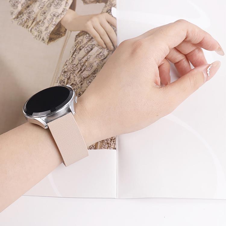22mm Lychee Texture Soft Magnetic Silicone Watch Band(Milk Tea White) - free shipping - PMC TechLife - Order now!