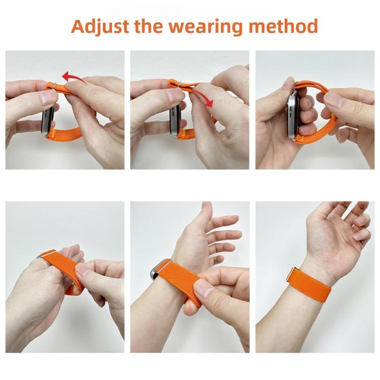 18mm Adjustable Single Loop Elastic Nylon Watch Band(Dark Blue) - free shipping - PMC TechLife - Order now!