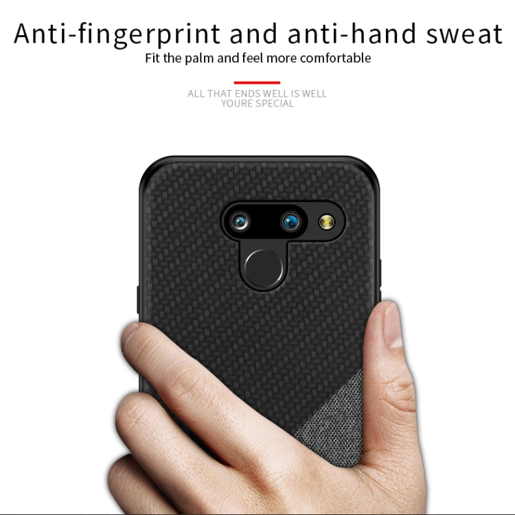 PINWUYO Hong Series Anti-fall TPU+ Chemical Fiber Cloth Protective Cover for LG K50 / Q60(Black) - LG by PINWUYO | Online Shopping South Africa | PMC Jewellery | Buy Now Pay Later Mobicred