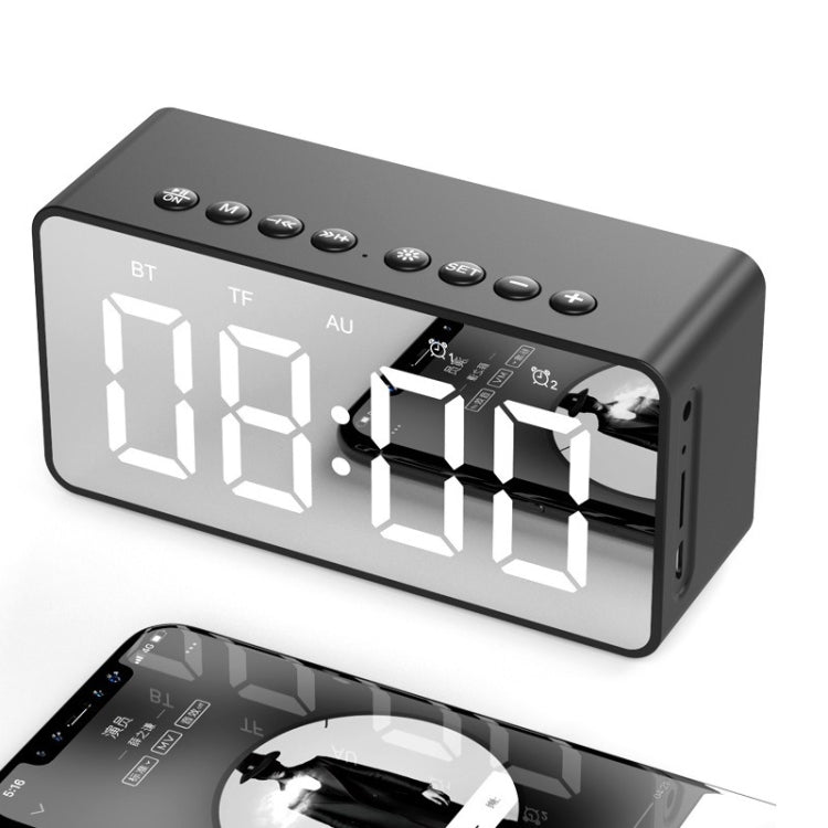 AEC BT506 Speaker with Mirror, LED Clock Display, Dual Alarm Clock, Snooze, HD Hands-free Calling, HiFi Stereo(Black) - Desktop Speaker by AEC | Online Shopping South Africa | PMC Jewellery | Buy Now Pay Later Mobicred