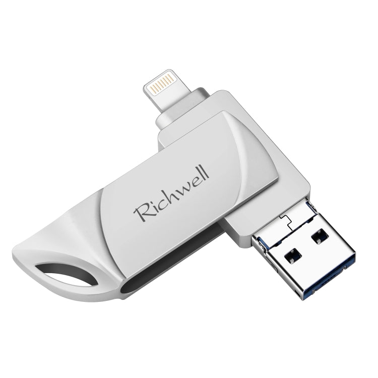 Richwell DXZ65 USB Flash Disk 32G 3 in 1 Micro USB + 8 Pin + USB 3.0 Compatible IPhone & IOS(Silver) - free shipping - PMC Jewellery - Order now!