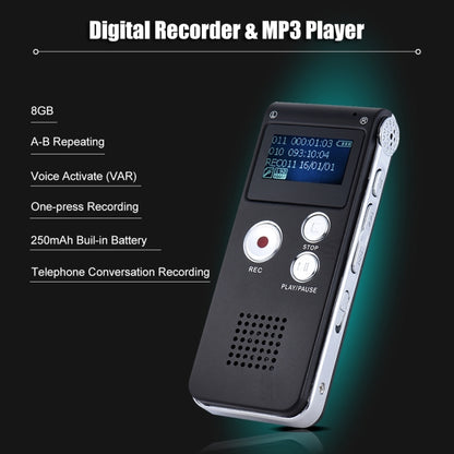 SK-012 8GB Voice Recorder USB Professional Dictaphone  Digital Audio With WAV MP3 Player VAR   Function Record(Purple) - Other Style by PMC Jewellery | Online Shopping South Africa | PMC Jewellery | Buy Now Pay Later Mobicred