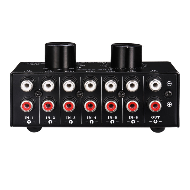 B016 6 Input 1 Output Audio Signal Source Selection Switcher, Output Volume Adjustment Control RCA Port -  by PMC Jewellery | Online Shopping South Africa | PMC Jewellery | Buy Now Pay Later Mobicred