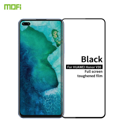 For Huawei Honor V30 MOFI 9H 2.5D Full Screen Tempered Glass Film(Black) - Honor Tempered Glass by MOFI | Online Shopping South Africa | PMC Jewellery