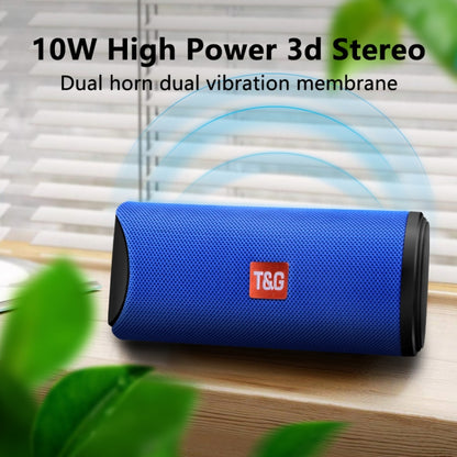 T&G TG113 Portable Bluetooth Speakers Waterproof Stereo Outdoor Loudspeaker MP3 Bass Sound Box with FM Radio(Blue) - Desktop Speaker by T&G | Online Shopping South Africa | PMC Jewellery | Buy Now Pay Later Mobicred