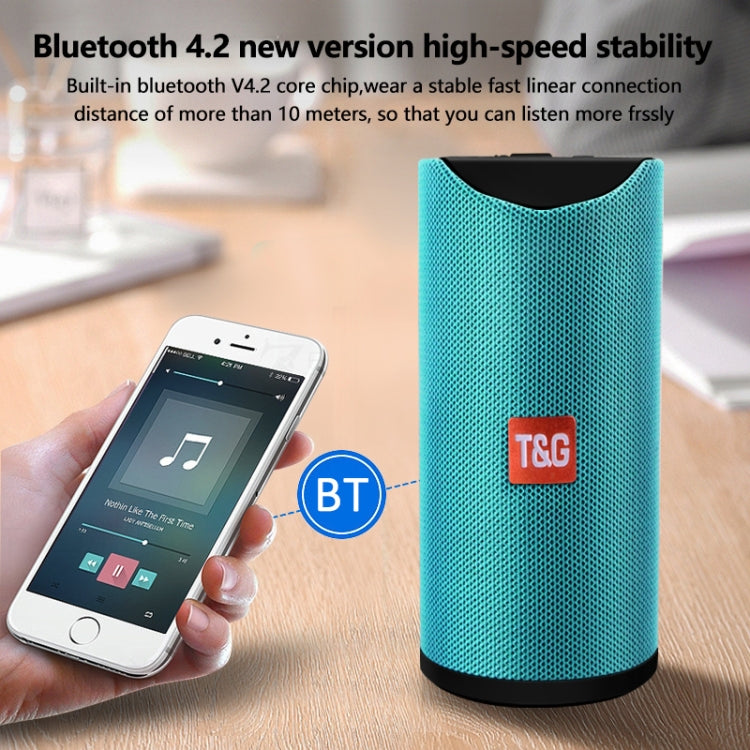 T&G TG113 Portable Bluetooth Speakers Waterproof Stereo Outdoor Loudspeaker MP3 Bass Sound Box with FM Radio(Green) - Desktop Speaker by T&G | Online Shopping South Africa | PMC Jewellery | Buy Now Pay Later Mobicred