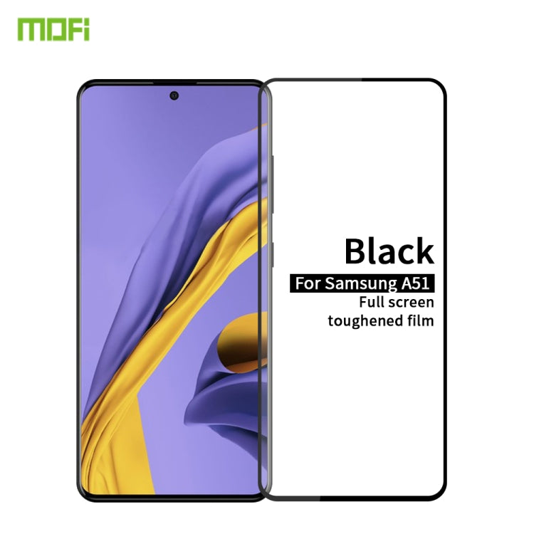 For Galaxy A51 MOFI 9H 2.5D Full Screen Tempered Glass Film(Black) - Galaxy Tempered Glass by MOFI | Online Shopping South Africa | PMC Jewellery | Buy Now Pay Later Mobicred