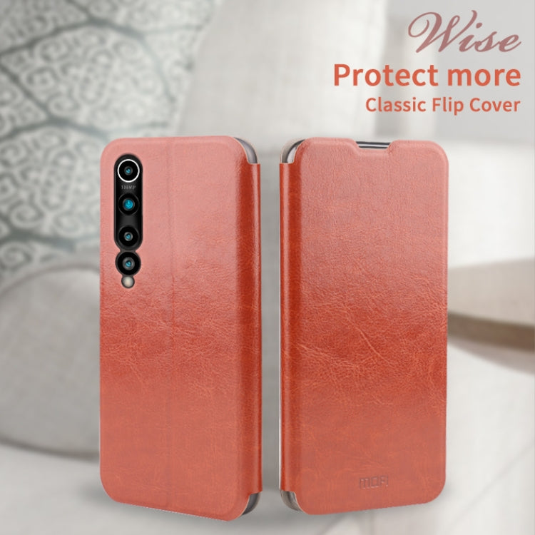 For Xiaomi Mi 10 MOFI Rui Series Classical Leather Embedded Steel Plate All-inclusive Horizontal Flip PU Leather Case(Red) - Xiaomi Cases by MOFI | Online Shopping South Africa | PMC Jewellery