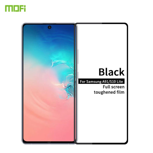 For Galaxy A91 / S10 Lite MOFI 9H 2.5D Full Screen Tempered Glass Film(Black) - Galaxy Tempered Glass by MOFI | Online Shopping South Africa | PMC Jewellery