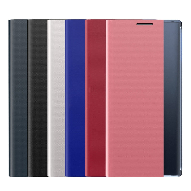 For Galaxy S20 Plus Side Display Magnetic Horizontal Flip Plain Texture Cloth + PC Case with Holder & Sleep / Wake-up Function(Black) - Galaxy Phone Cases by PMC TechLife | Online Shopping South Africa | PMC TechLife
