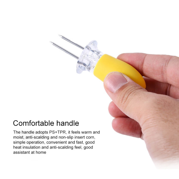 5 Pairs Outdoor BBQ Stainless Steel Corn Fork Fruit Fork Corn Device(Yellow) - Gadgets by PMC Jewellery | Online Shopping South Africa | PMC Jewellery | Buy Now Pay Later Mobicred