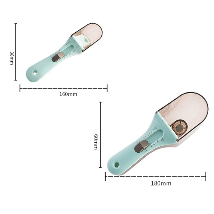 2 in 1 Kitchen Tool Plastic Measuring Spoon Adjustable Baking Tool Measuring Spoon, Specification:1 Large 1 Small Set(Light Blue) - Baking Pastry Tools by PMC TechLife | Online Shopping South Africa | PMC TechLife
