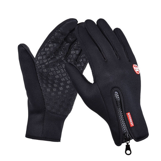 Outdoor Sports Hiking Winter Leather Soft Warm Bike Gloves For Men Women, Size:S (Black) - Full Finger Gloves by qepae | Online Shopping South Africa | PMC Jewellery | Buy Now Pay Later Mobicred