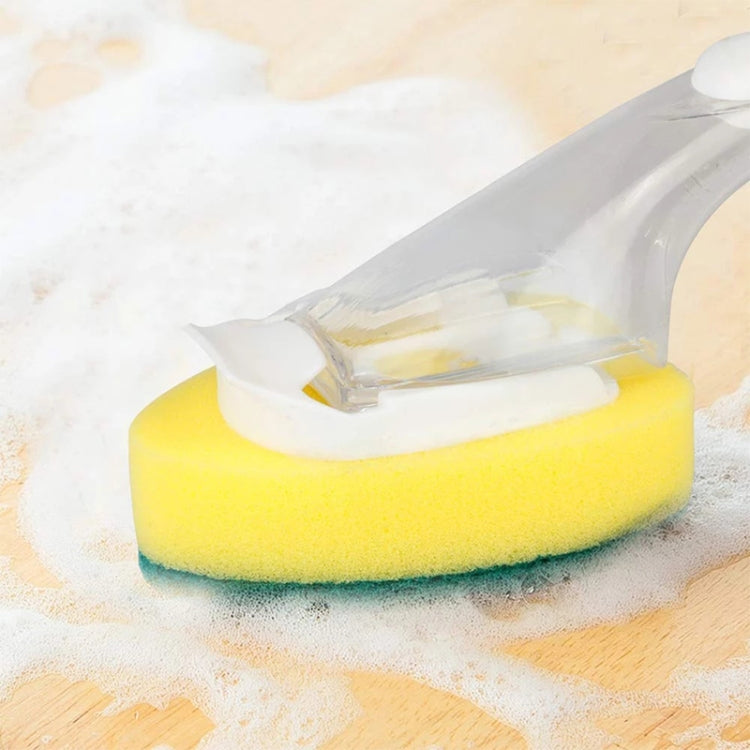 Kitchen Plastic Long Handle Cleaning Brush Automatic Adding Liquid Brush Removable Sponge Brush(With 1pcs head) - Sponges, Cloths & Brushes by PMc TechLife | Online Shopping South Africa | PMc TechLife | Buy Now Pay Later Mobicred