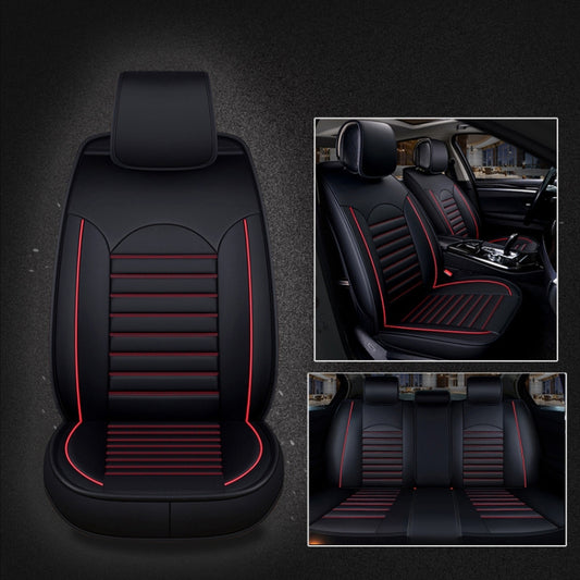 Universal PU Leather Car Seat Cover Black Red - Seat Accessories by PMC Jewellery | Online Shopping South Africa | PMC Jewellery | Buy Now Pay Later Mobicred