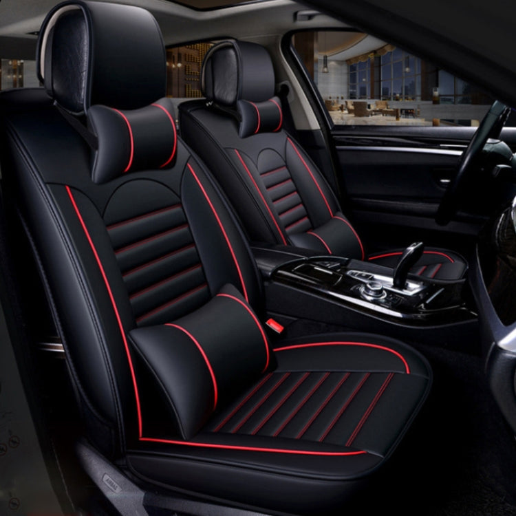 Universal PU Leather Car Seat Cover Black Red Deluxe - Seat Accessories by PMC TechLife | Online Shopping South Africa | PMC TechLife | Buy Now Pay Later Mobicred