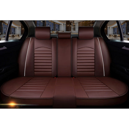 Universal PU Leather Car Seat Cover Coffee - Seat Accessories by PMC Jewellery | Online Shopping South Africa | PMC Jewellery | Buy Now Pay Later Mobicred