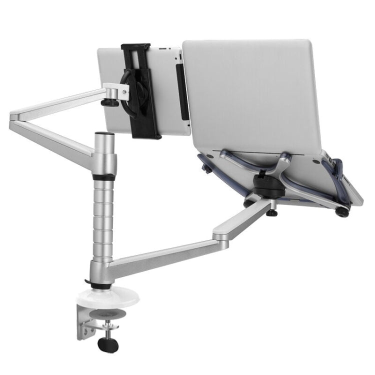 OA-9X Aluminum Alloy Height Adjustable Universal Rotation Double Arm Holder Notebook Tablet Combination Stand - Laptop Stand by PMC TechLife | Online Shopping South Africa | PMC TechLife