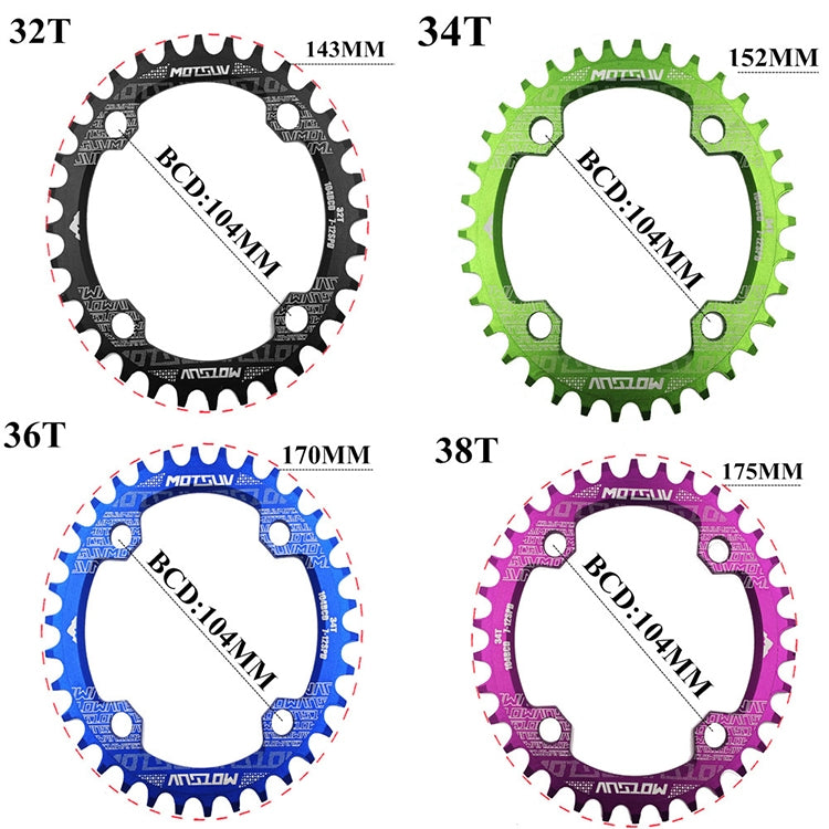 MOTSUV Narrow Wide Chainring MTB  Bicycle 104BCD Tooth Plate Parts(Yellow) - free shipping - PMC TechLife - Order now!