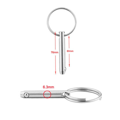 Boat Accessories 316 Stainless Steel Ball Pin Quick Release And Quick Release Safety Pin Spring Steel Ball Pin, Size: 6.3x76mm - Marine Accessories & Parts by PMC Jewellery | Online Shopping South Africa | PMC Jewellery | Buy Now Pay Later Mobicred