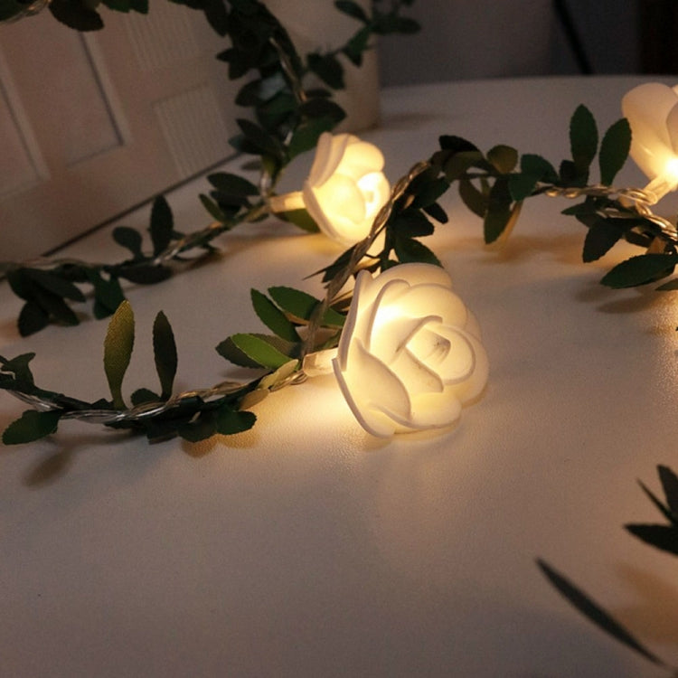 10m 100 LEDs Solar Simulation Green Leaf Rattan Rose Flower Vine LED Light String Garland Decoration - Holiday Lights by PMc TechLife | Online Shopping South Africa | PMc TechLife | Buy Now Pay Later Mobicred