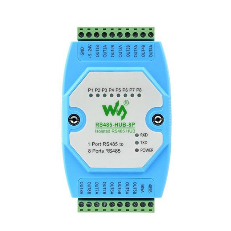 Waveshare RS485-HUB-8P Industrial-grade Isolated 8-ch RS485 Hub, Rail-mount Support, Wide Baud Rate Range - free shipping - PMC Jewellery - Order now!