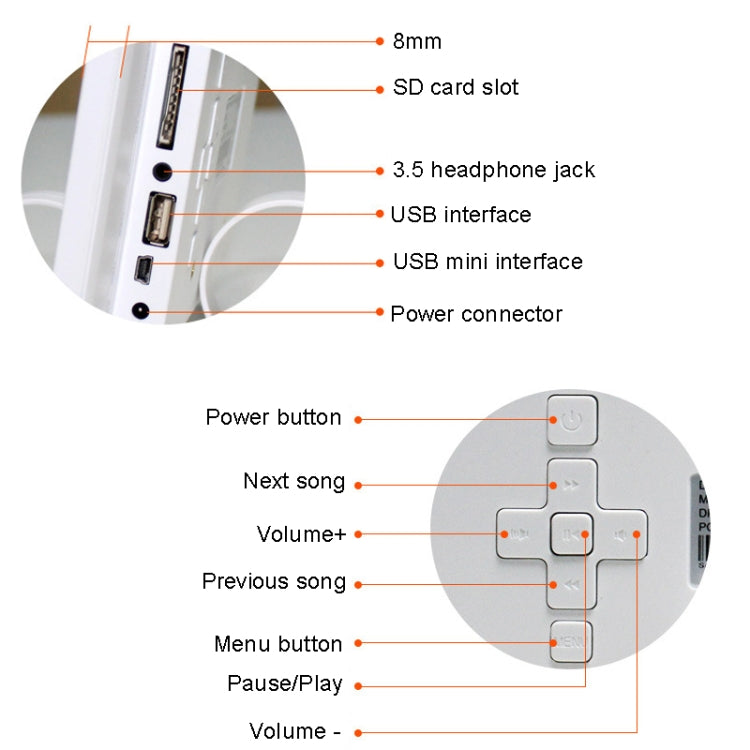 DPF-106 10.1 inch Digital Photo Frame LED Video Advertising Machine, Plug:US Plug(White) - 11 inch Below by PMC Jewellery | Online Shopping South Africa | PMC Jewellery | Buy Now Pay Later Mobicred