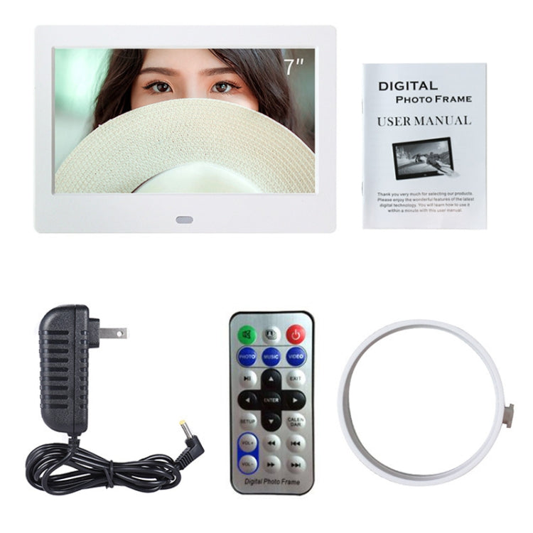 DPF-706 7 inch Digital Photo Frame LED Wall Mounted Advertising Machine, Plug:EU Plug(White) - free shipping - PMC TechLife - Order now!