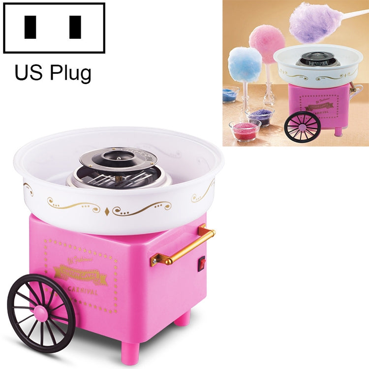 Retro Trolley Mini Cotton Candy Machine, Specification:U.S. Regulations 110 V(Pink) - free shipping - PMC TechLife - Order now!