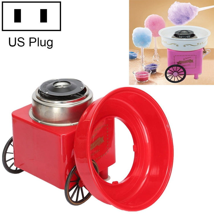Retro Trolley Mini Cotton Candy Machine, Specification:U.S. Regulations 110 V(Red) - free shipping - PMC TechLife - Order now!