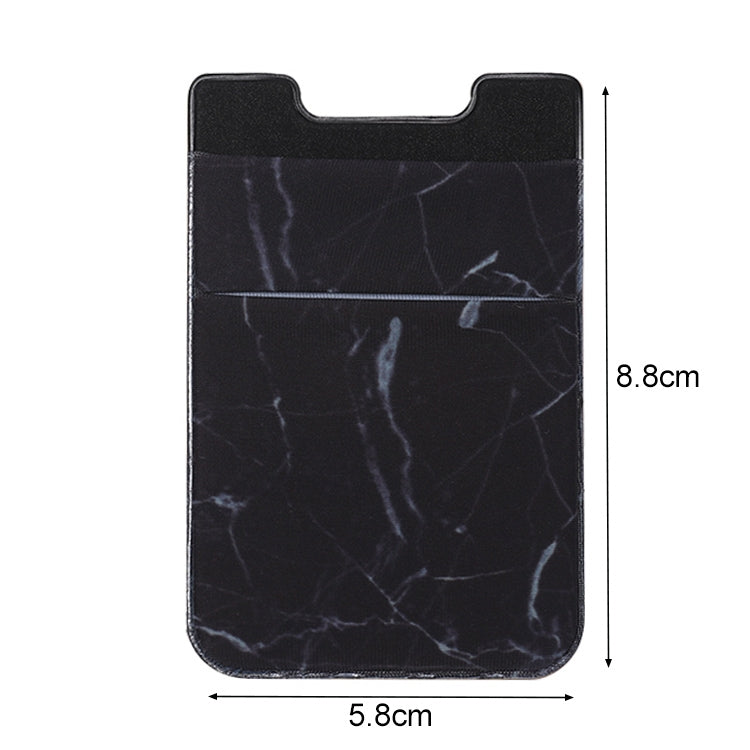 Marble Pattern Road Stretch Phone Back Plastic Card Holder Sticky Phone Clip(Black) - Card & Passport Bags by PMc TechLife | Online Shopping South Africa | PMc TechLife | Buy Now Pay Later Mobicred